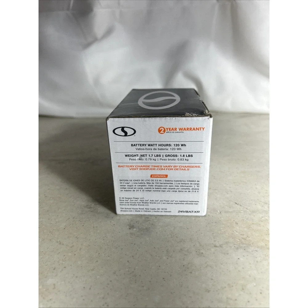 Snow Joe 24VBAT-XR 5Ah Li-Ion Battery - White